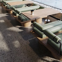 Cabina de sofá semicircular de acero inoxidable de diseño moderno, juego de mesa y silla temática de olla caliente comercial para comedor para restaurantes
