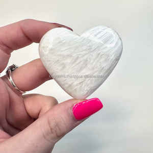 Gros Naturel Rare Scolecite Coeur Poli Blanc Pierre Semi-Précieuse pour Reiki Méditation Métaphysique Guérison Feng Shui - Product Image 4