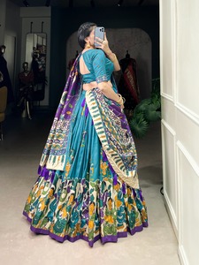 Lehenga choli ผู้ผลิตและผู้จัดจำหน่ายจากอัตราที่ต่ำที่สุดพิมพ์ลายกาลามาริ - Product Image 6