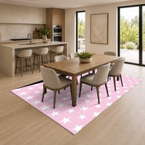 Tapis de salon en chenille antidérapant, motif designer imprimé numériquement, rose prune, lavable en machine, vente en gros RUGS DEPOT LXDP-0040 - Product Image 4