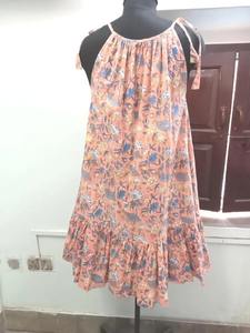 Indien main bloc coton robe pour femmes imprimé fleuri été fête porter Boho Style décontracté translucide cadeau personnalisé - Product Image 2