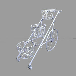 Support de jardinière Unique, décoration de balcon de jardin d'hôtel, panier en fer de couleur blanche, pot de fleur en métal, support de jardinière, fournitures de jardin - Product Image 3