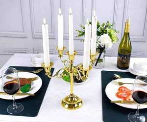 Bougeoir de table en laiton vintage luxueux, fait à la main, finition antique, personnalisable, décoration de Noël pour la maison - Product Image 3