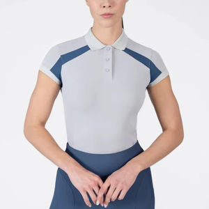 Chemise d'équitation pour femmes athlétiques, tissu léger, respirant et extensible, manches courtes, sous-vêtement d'équitation, service OEM - Product Image 1