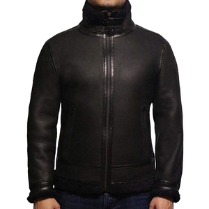 แจ็คเก็ตมอเตอร์ไซค์สไตล์ไบค์เกอร์คลาสสิกสำหรับผู้ชาย  แบบวินเทจ  ทรงบอมเบอร์  เสื้อคลุมฤดูหนาว  หนัง PU  ย้อมสีพื้น  โลโก้แบบกำหนดเองได้ - Product Image 5