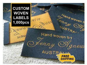 ป้ายผ้าทอที่กำหนดเองพร้อมโลโก้แบรนด์สีและรูปร่างแบบกำหนดเองป้ายคอเย็บในโพลีเอสเตอร์สำหรับเสื้อผ้าแบบพับได้ - Product Image 3