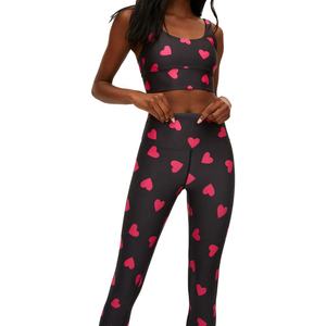 ชุดโยคะออกกำลังกายลำลองเอวสูงสำหรับผู้หญิง สีพื้น ผ้าโพลีเอสเตอร์/คอตตอน ระบายอากาศดี ขายส่ง - Product Image 4