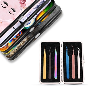 Anti-Corrosive Durable Sharp Precision Tip with No Gaps <b>Boot</b> Volume Eyelash Tweezers With Magnetic Case And Display <b>Stand</b> - Product Image 3