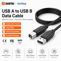 Kabel Printer USB 2.0 Tipe A ke B Male to Male 0.5m Kabel Data untuk Printer Scanner