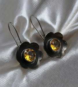 Handmade <b>Citrine</b> Flower <b>Earrings</b> Gemstone 925 Sterling Silver November Birthstone Jewelry Gift For Women - Product Image 6