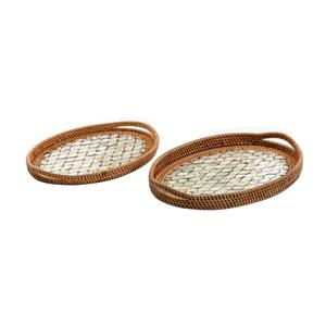 Ensemble de 3 plateaux de service en rotin de forme ovale pour hôtels, maison, cuisine, autre utilisation événementielle pour plateau de serveur de restauration rapide Prix le plus bas - Product Image 5