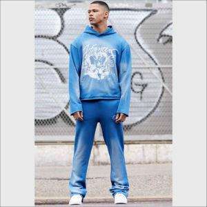 Nuevo conjunto de chándales de algodón 100% transpirables y de secado rápido de Color sólido de estilo Vintage ligero personalizado para invierno - Product Image 5