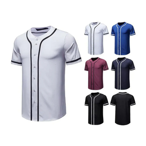 Wholesale Cheap New <b>Polyester</b> Baseball Jersey Breathable Sports Blank Jersey in Multiple Colours for Baseball League Wear - Product Image 1