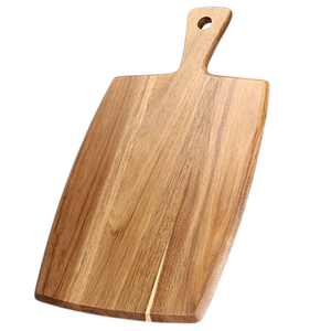 Tabla de cortar de madera con forma de madera natural al por mayor de artesanía india ecológica de alta calidad con mango de metal - Product Image 2