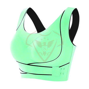 Soutien-gorge de course athlétique élastique avec logo personnalisé pour femmes vêtements de sport de gymnastique respirants et écologiques vêtements de haut ensembles de fitness unis - Product Image 1