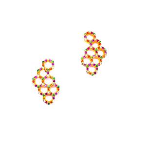 Boucles d'Oreilles Web Plaqué Or Femmes Brillant Mariage Argent Sterling 925 Pierres Précieuses Fête Porter Boucles d'Oreilles - Product Image 2