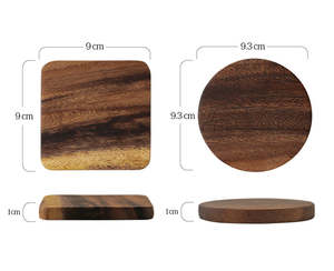 Juego de posavasos de madera hechos a mano de primera calidad Acabado de madera natural, protección duradera para té, café y Decoración de mesa elegante - Product Image 3