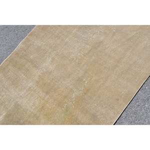 Tapis Vintage Turc Classique Beige avec Motif Patchwork Abstrait 37X68 pieds pour Chambre Couloir Laine Latex Soutenu - Product Image 5