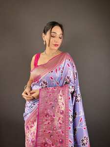 คอลเลกชันผ้าส่าหรีผ้าไหมเนื้อนุ่มมาใหม่สำหรับงานแต่งงานของผู้หญิงอินเดีย - Product Image 3