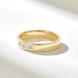 Bague pour homme en argent 925 plaqué diamant cultivé Leb Style audacieux Élégance quotidienne Pierre taille baguette pour mariage et fête - Product Image 2