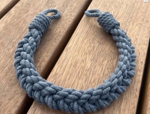 Sujetador de Cortinas de Algodón Gris Hecho a Mano, Cordón Trenzado, Decoración Rústica para Ventanas - Product Image 1