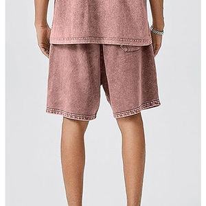 100% Cotton French Terry <b>Tech</b> Fleece Summer <b>Shorts</b> Custom 3D Embossed Logo Breathable Casual Mens - Product Image 3