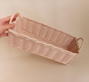 Set Of 3 Pink <b>Wicker</b> Storage <b>Baskets</b> <b>with</b> <b>Handles</b> Handmade Storage <b>Baskets</b> Natural Rattan Modern Multifunction Made in Viet Nam - Product Image 6