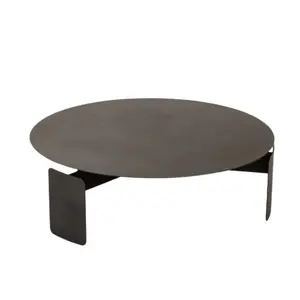 Powder Coated Big Round Center Table Modern Style Living Room Furniture Luxury Side Table Supplier by India