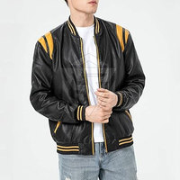 Blouson Bomber Militaire en Cuir de Vachette Col Montant Style Urbain Durable Coupe-Vent Respirant Séchage Rapide Homme Chaud et Élégant Hiver
