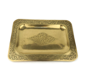 Plateau de service de conception américaine à succès, plateau en métal aluminium écologique, décor plaqué pour fruits secs, sûr pour une utilisation domestique en cuisine - Product Image 4