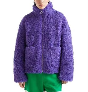 Chaqueta de mujer bordada a prueba de viento de secado rápido ropa de calle cálida para exteriores de invierno personalizada de lana de Sherpa Popular personalizada - Product Image 3