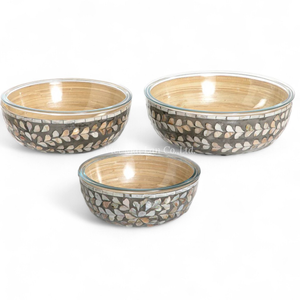Cuencos Decorativos Clásicos Hechos a Mano con Madreperla, Incrustaciones de Concha Natural Ecológicas, para Uso en Mesa del Hogar, Vietnam - Product Image 2