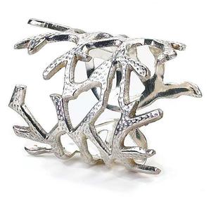 Porte-serviettes en cristal gravé à la main, forme arrondie, avec perles, pour mariages, dîners, décoration de table - Product Image 4