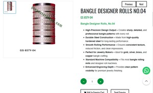 Bangle Designer <b>Rolls</b> No 04 Jewelry Making <b>Tools</b> Pattern <b>Roll</b> For Rolling Mill Goldsmith Hand <b>Tools</b> | Item No GS-657Y-04 - Product Image 3