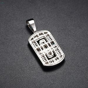 Colgante rectangular de moissanita para hombre, Collar de plata de ley 925 helado de lujo, colgante de Hip Hop ostentoso con corte Baguette - Product Image 5