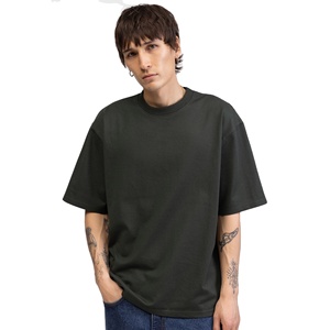 T-shirt Homme Oversize à Épaules Tombantes en Coton Coupe Ample Décontracté Streetwear Été Séchage Rapide Anti-rétrécissement Sérigraphie - Product Image 1