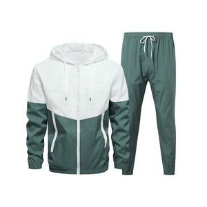 Chándales cortavientos para hombre de talla grande, chaquetas con cremallera y pantalones de cintura elástica, conjuntos de prendas de vestir para caballeros - Product Image 2