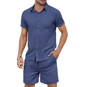 Ensemble de survêtement décontracté en molleton respirant pour homme, 2 pièces, t-shirt à manches courtes et short, personnalisable - Product Image 5
