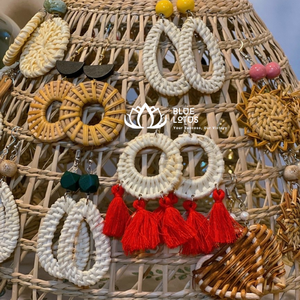 BOUCLES D'OREILLES EN ROTIN DU VIETNAM AVEC PRIX BON MARCHÉ + 84 961066080 Mme Heidi - Product Image 3
