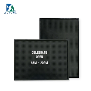 Black Square <b>Plastic</b> Portable Peg <b>Letter</b> Board with Aluminum Frame Eco-Friendly Durable Lightweight for Store Use - Product Image 1