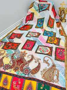 Chales de Banjara indios de lujo para mujer, nuevo diseño, chales de seda viscosa hechos a mano antiguos, bordado de trabajo de espejo pesado elegante - Product Image 5