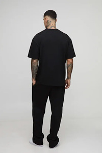 2025 Screen Print Oversized <b>Black</b> Men's Cotton <b>T</b>-<b>Shirt</b> Premium Customized Streetwear Pattern 100% Cotton 180GSM 240GSM - Product Image 2