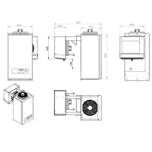 Unité de chambre froide monobloc murale commerciale - Monobloc - max. pour 5 m - 367W - Product Image 3