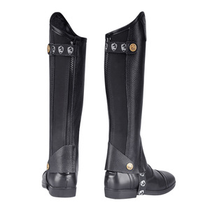 Polainas de Montar a Caballo de Cuero Elástico de Alta Calidad con Diseño Personalizado para Hombres y Mujeres, Accesorio de Equitación - Product Image 2