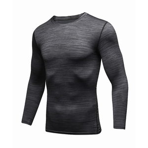 Ropa de gimnasio de secado rápido para hombres, protector de fiebre de manga larga, cuello redondo, compresión personalizada, protectores deportivos para sarpullidos, ropa de gimnasio de secado rápido - Product Image 1