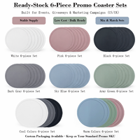 En stock : Lot de 6 sous-verres en silicone à prix réduit, idéal pour les événements, les agences et l'hôtellerie, personnalisable avec votre logo.