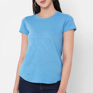 เสื้อยืดแขนสั้นลำลองสำหรับผู้หญิงทำจากผ้าฝ้ายเป็นมิตรต่อสิ่งแวดล้อมโลโก้ออกแบบได้ตามต้องการสำหรับฤดูร้อน - Product Image 1