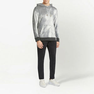 Men's Velvet <b>Hoodies</b> Gray Color <b>Velour</b> <b>Hoodies</b> Warm Pullovers Hip Hop Sweatshirts With Custom Design And Size - Product Image 4