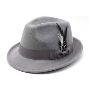 Sombrero de Fieltro Suave Estilo Europeo y Americano con Borde de Pluma, Nuevo Color, Transfronterizo, Sombrero Pequeño - Product Image 3