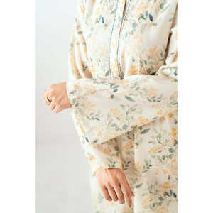 Conjunto de Dos Piezas para Mujer, Estilo Bohemio, Color Beige, Estampado Ondulado, Tallas XXS/XS/XL, Crepé, para Primavera/Verano - Product Image 1